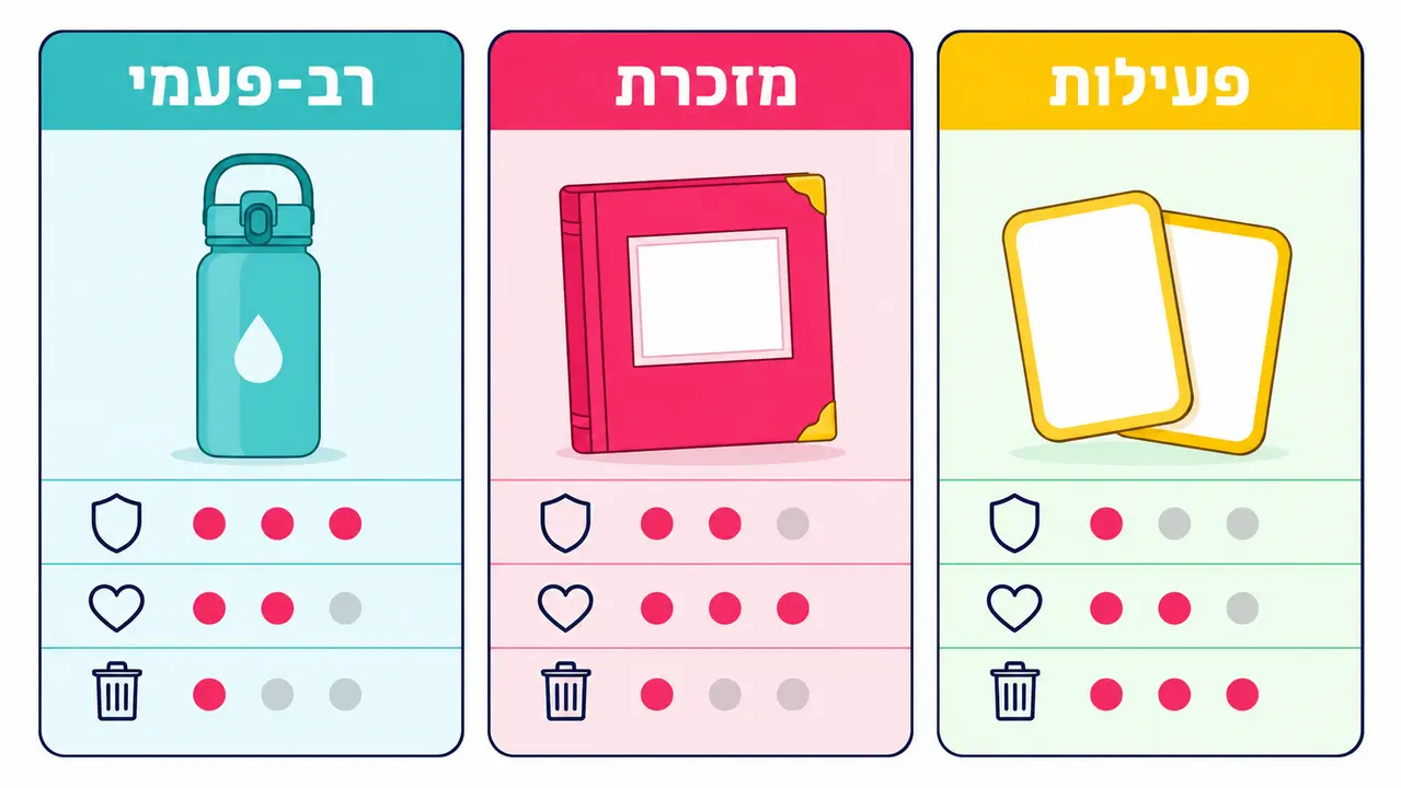 השוואה בין מתנות ירוקות לגן ילדים