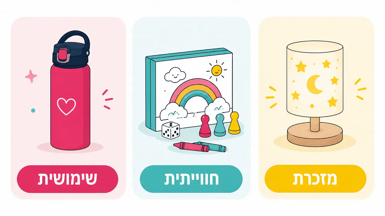 בחירת מתנות סוף שנה לכיתה א לפי תקציב