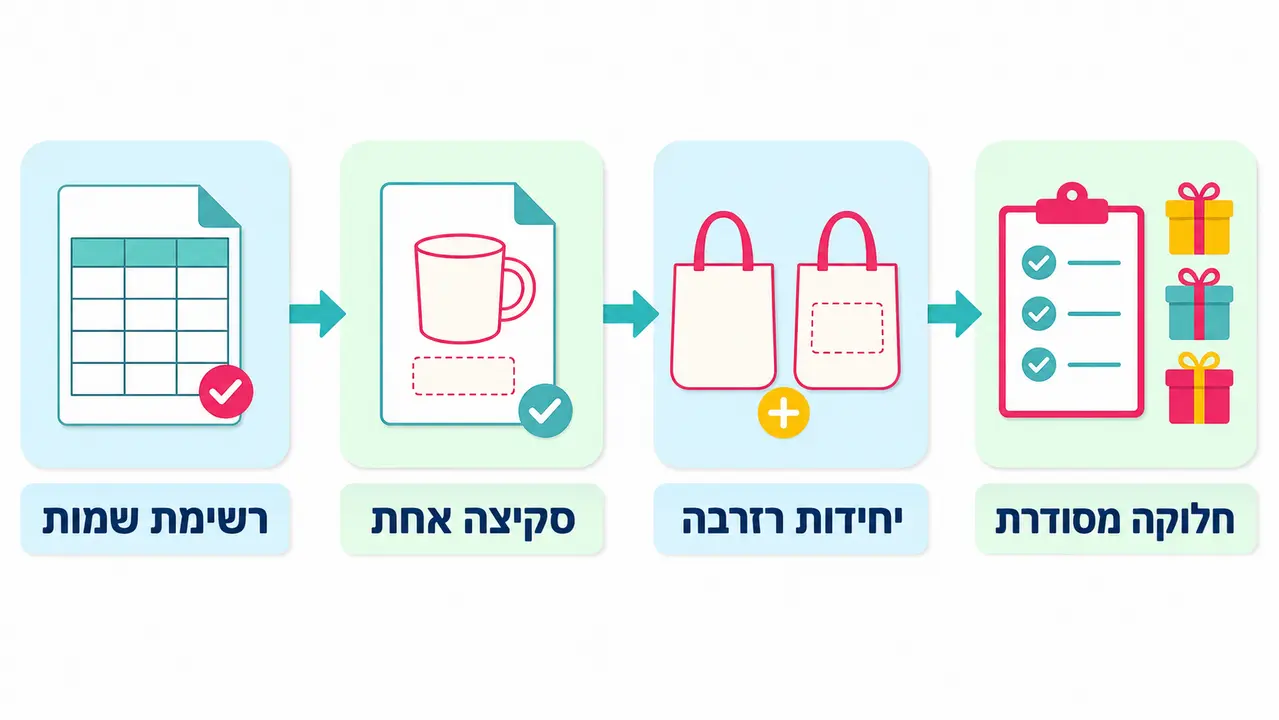 הזמנת מתנות בכמות לגן ללא טעויות בשמות