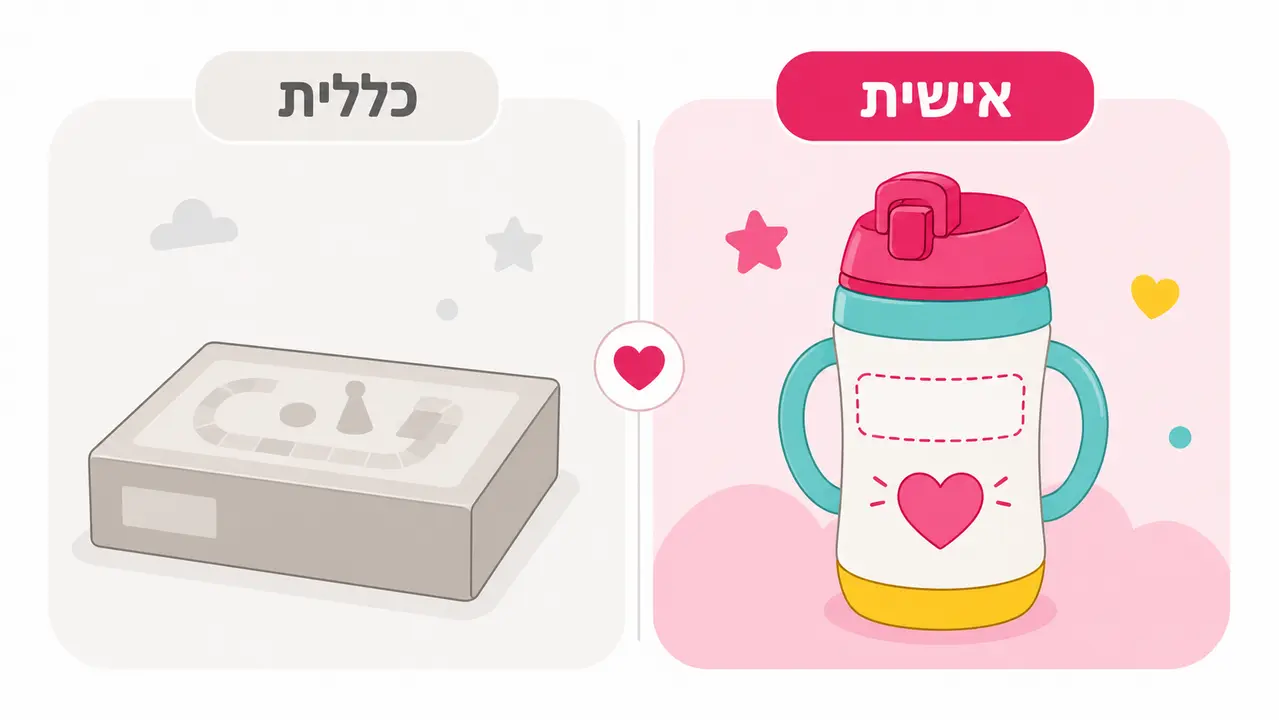 השוואה בין מתנה אישית למתנה כללית לגן