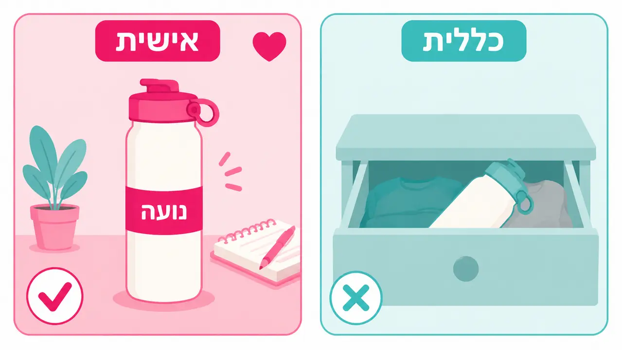 השוואה בין מתנה אישית למתנה כללית לעולה לכיתה א'