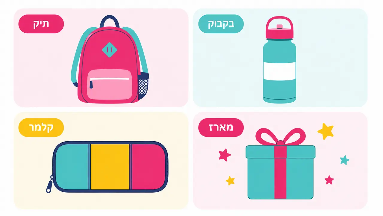 מה עדיף לקנות לעולה לכיתה א', תיק, קלמר, בקבוק או מארז