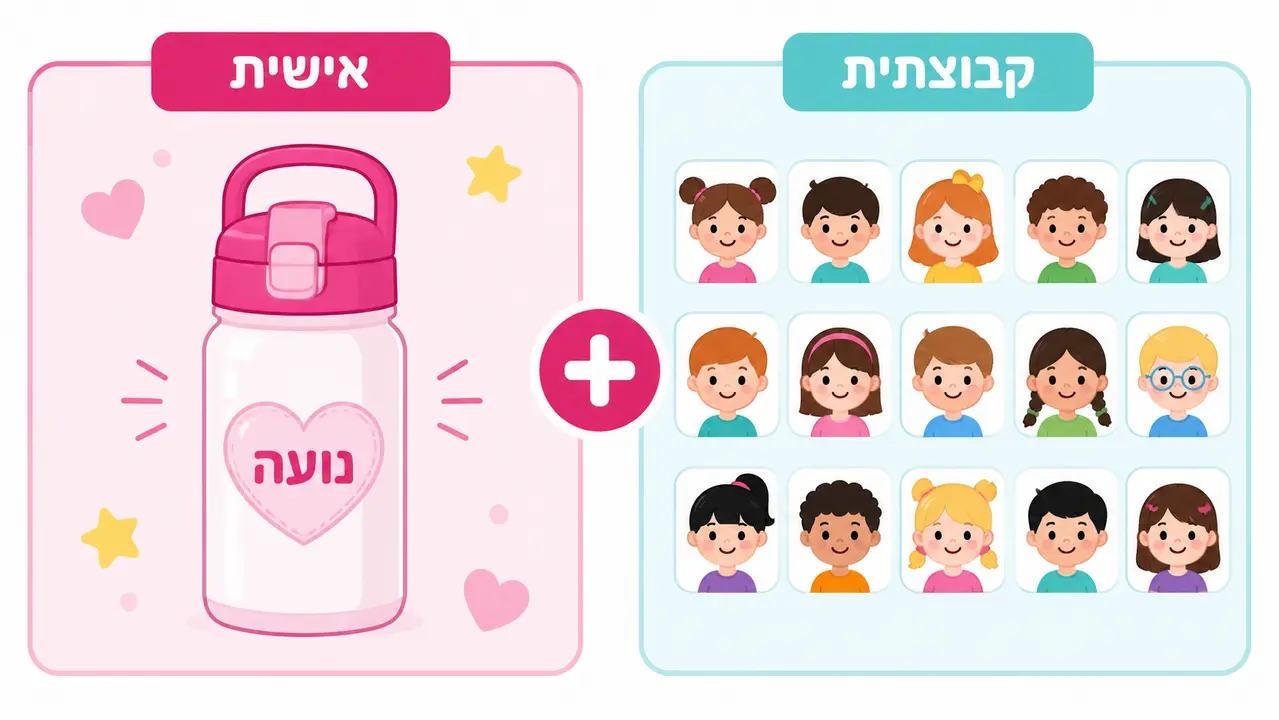 השוואה בין מתנה אישית למתנה קבוצתית לילדי הגן