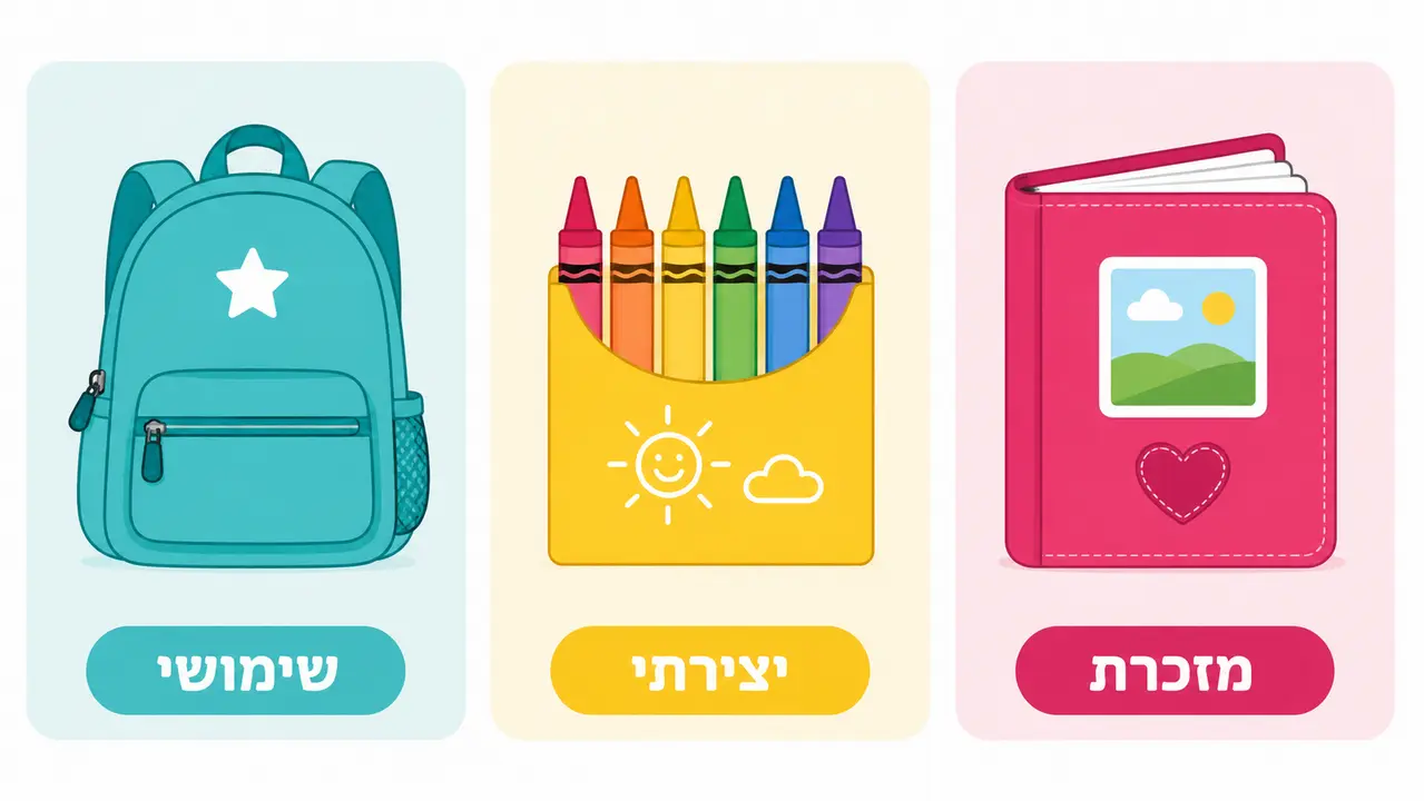 השוואה בין מתנה שימושית, יצירתית ומזכרת לגן