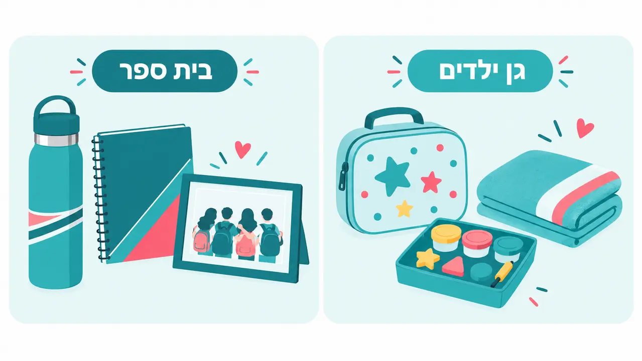 במה שונה מתנה לגן ילדים ממתנה לבית ספר?